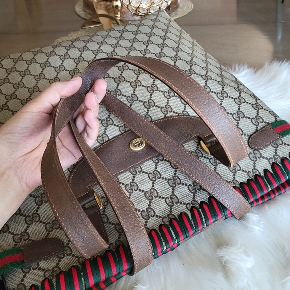 100% Authentic Gucci vintage GG canvas tote bag - Picture 12 of 16